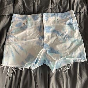 Blue tie dye woman’s shorts